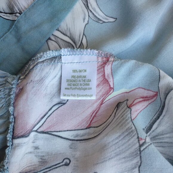 'Plum Pretty Sugar Floral Wrap Robe Flutter Sleeves Bridesmaids Beauty Size XS/S - Picture 8 of 8